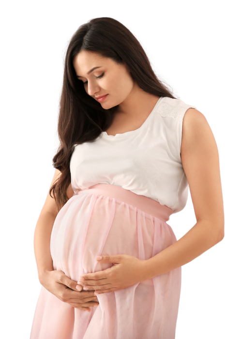 pregnant woman in pink